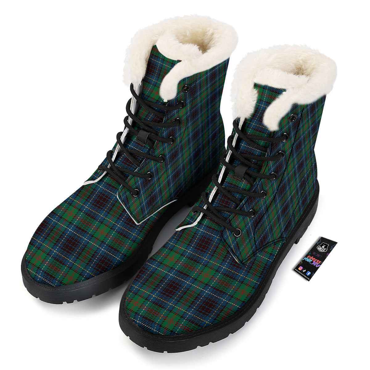 Tartan Irish Print Pattern Winter Boots-grizzshop