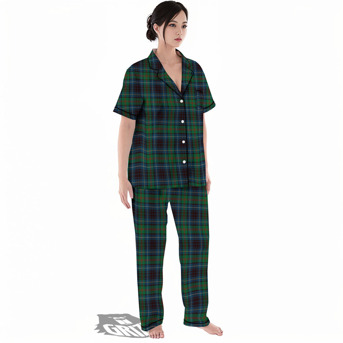 Tartan Irish Print Pattern Women's Pajamas Set-grizzshop