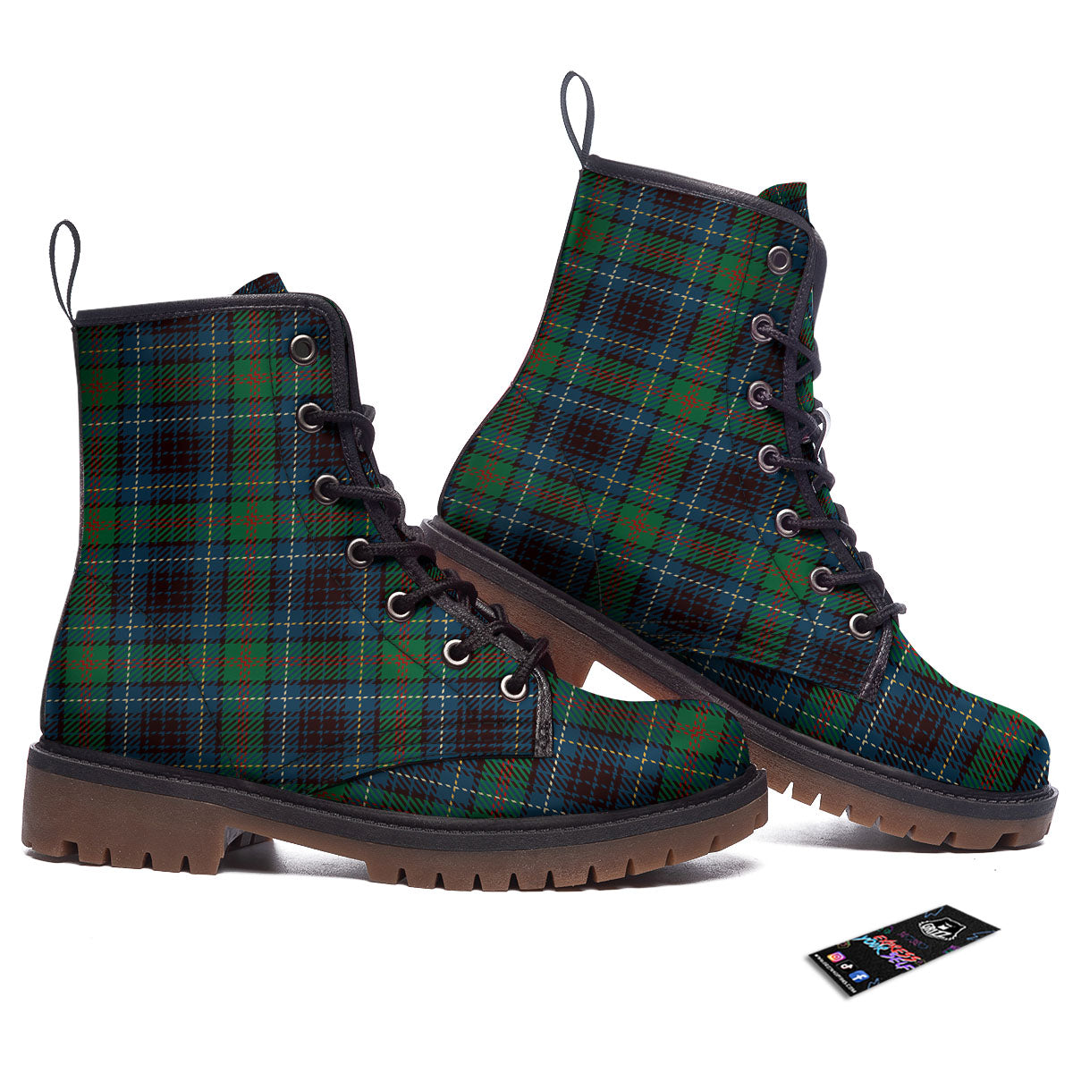 Tartan Irish Print Pattern Work Boots-grizzshop