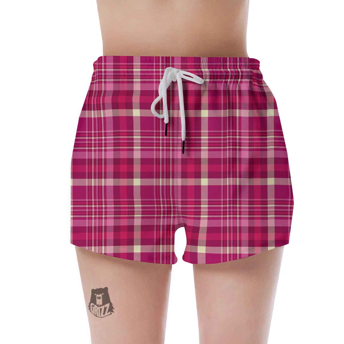 Tartan Pink Plaid Women's Shorts-grizzshop