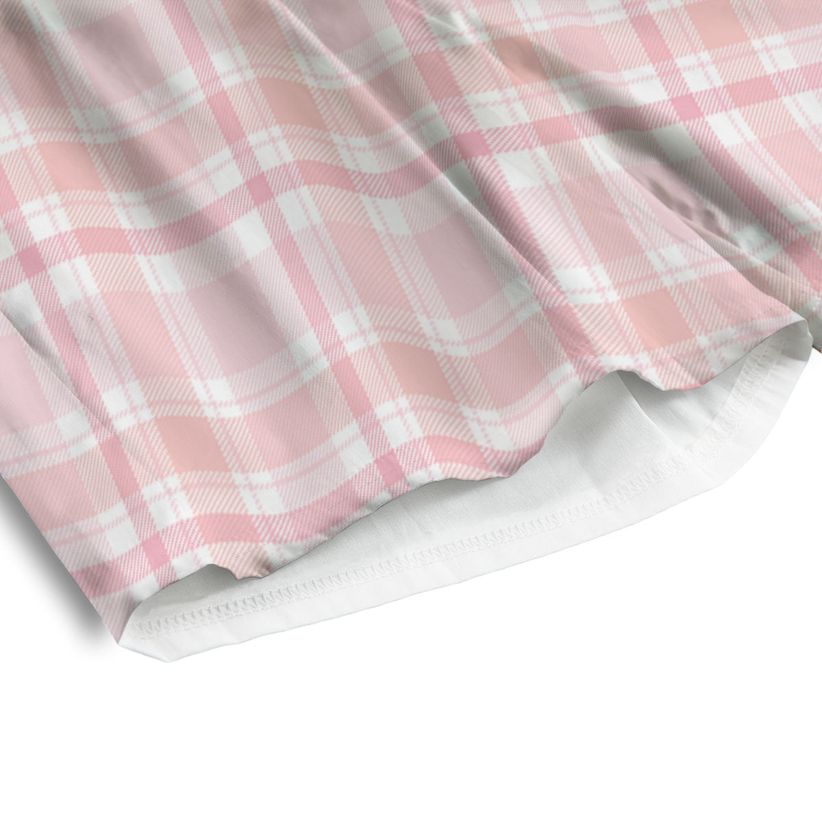 Tartan Pink Print Pattern Men's Athletic Shorts