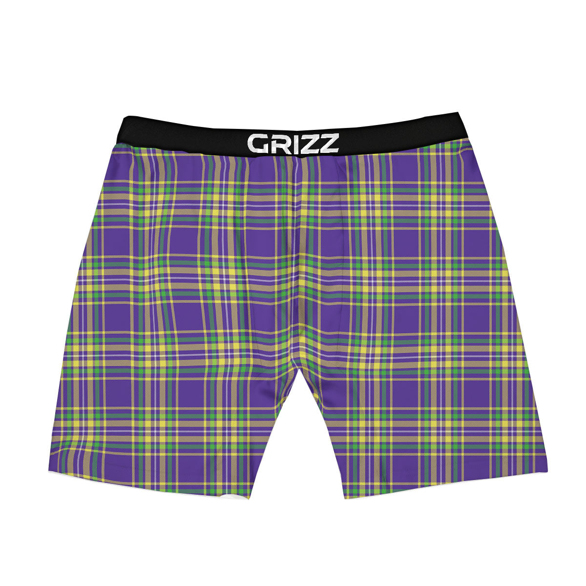 Tartan Plaid Mardi Gras Print Pattern Boxer Briefs-grizzshop