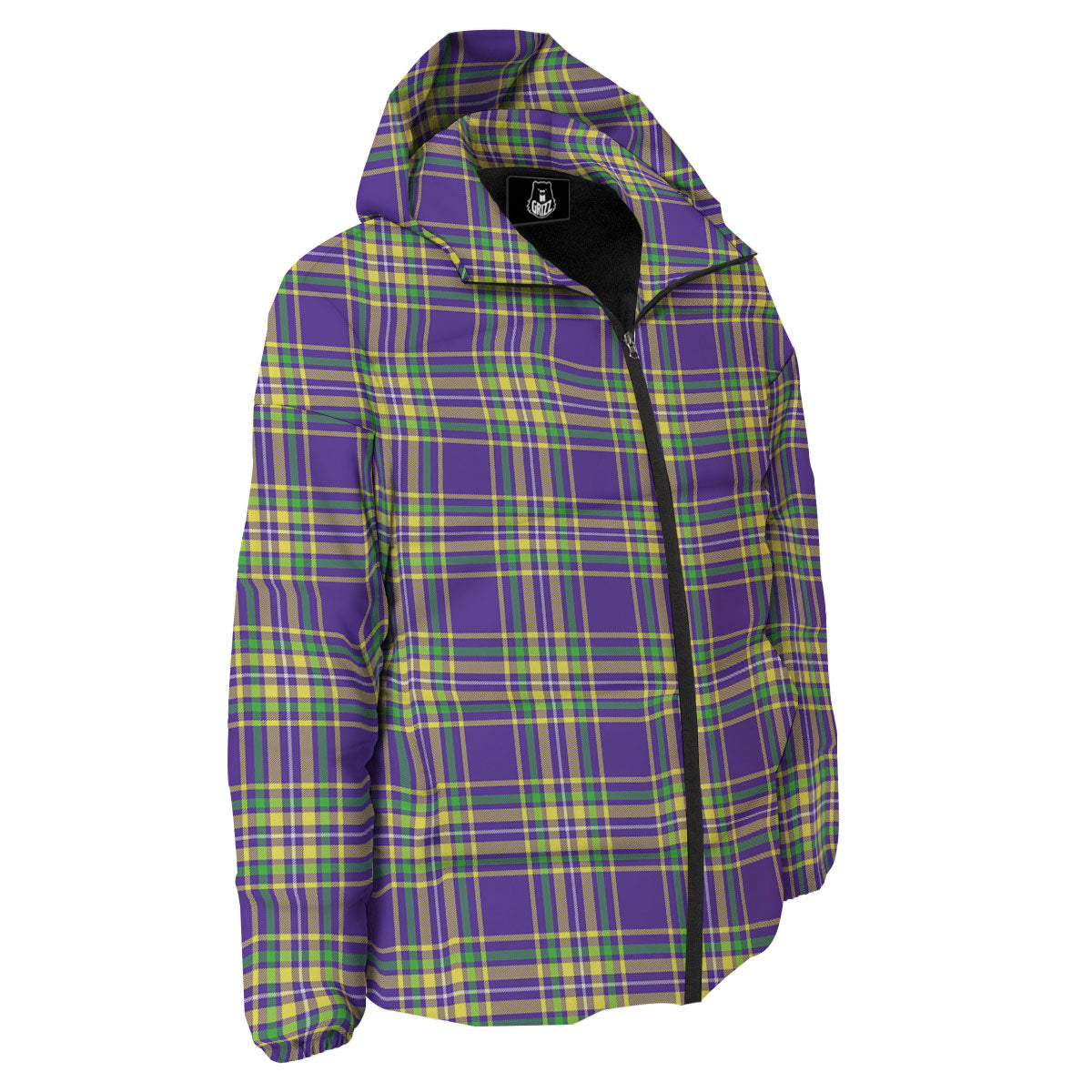 Tartan Plaid Mardi Gras Print Pattern Down Jacket-grizzshop