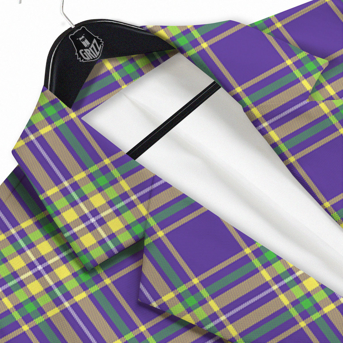 Tartan Plaid Mardi Gras Print Pattern Men's Sport Coat-grizzshop