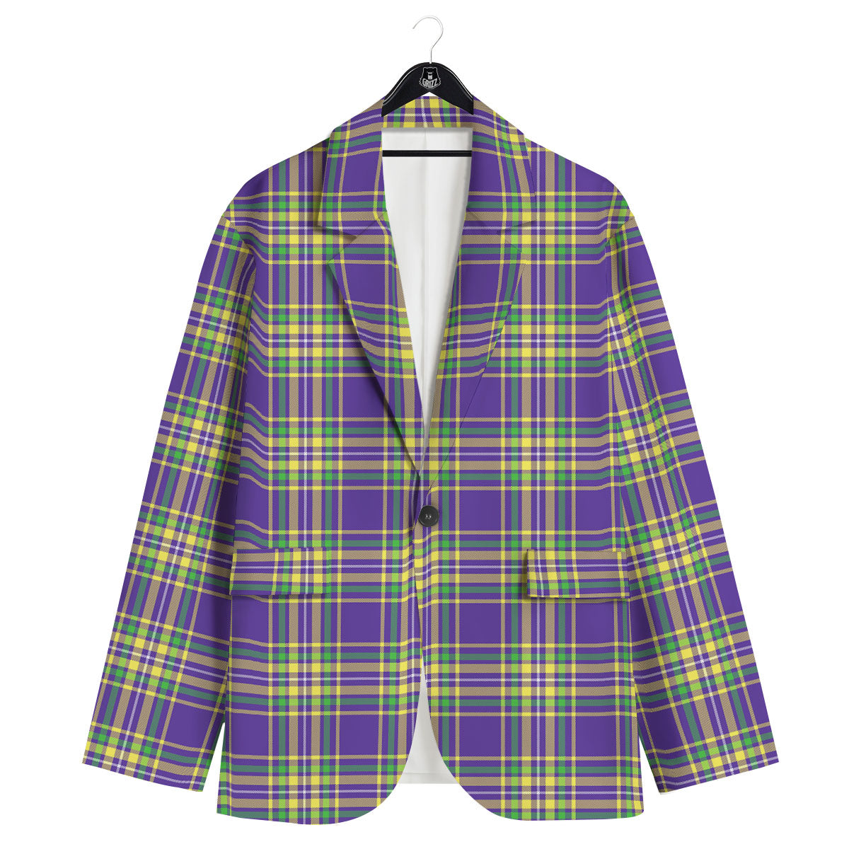 Tartan Plaid Mardi Gras Print Pattern Men's Sport Coat-grizzshop