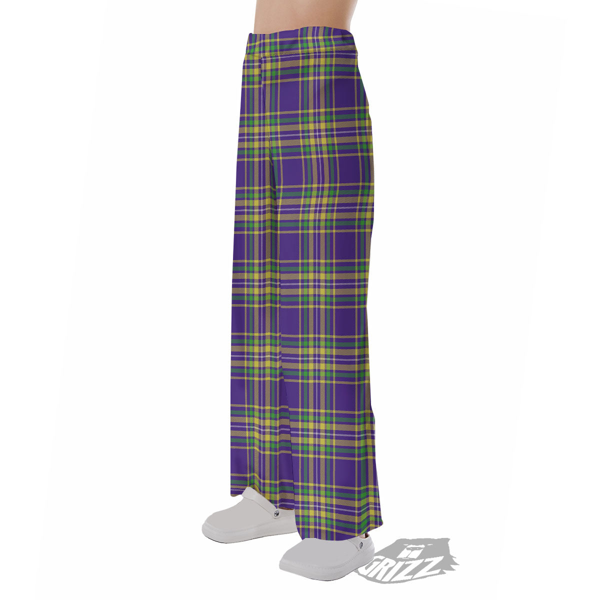 Tartan Plaid Mardi Gras Print Pattern Pajama Pants-grizzshop