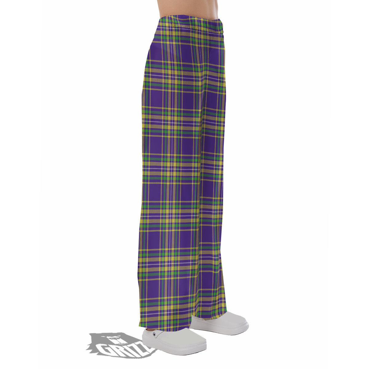 Tartan Plaid Mardi Gras Print Pattern Pajama Pants-grizzshop
