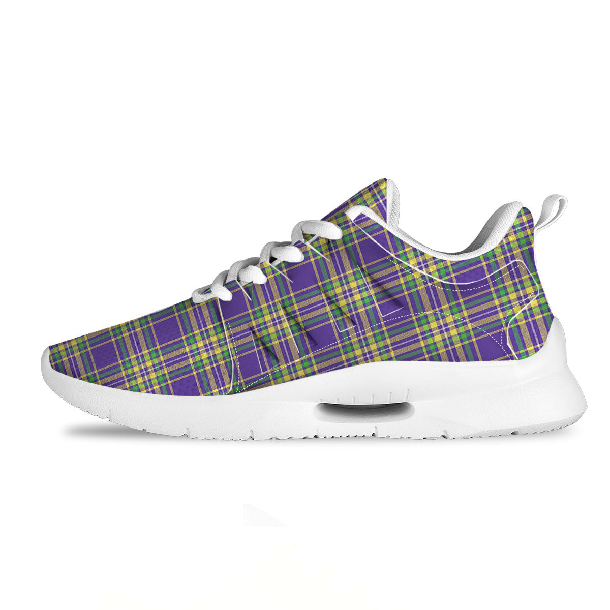 Tartan Plaid Mardi Gras Print Pattern Tennis Shoes-grizzshop
