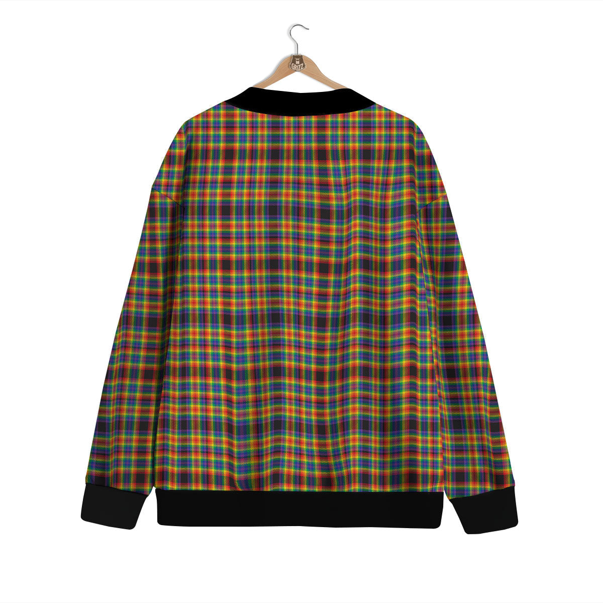 Tartan Rainbow Print Pattern Cardigan-grizzshop