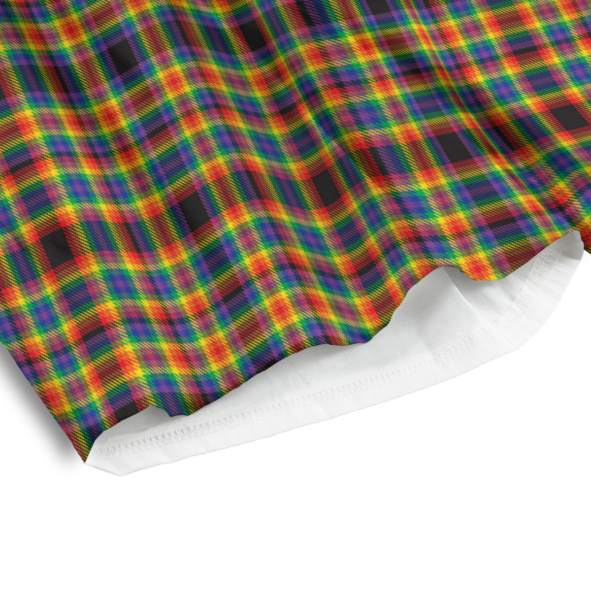 Tartan Rainbow Print Pattern Men's Athletic Shorts