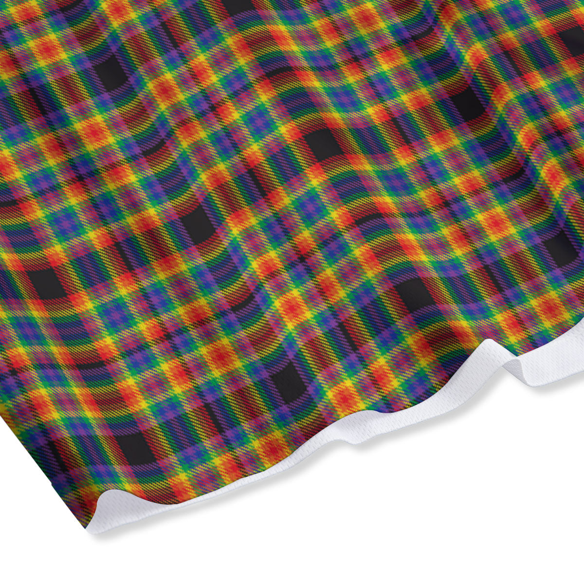 Tartan Rainbow Print Pattern Mesh Shorts