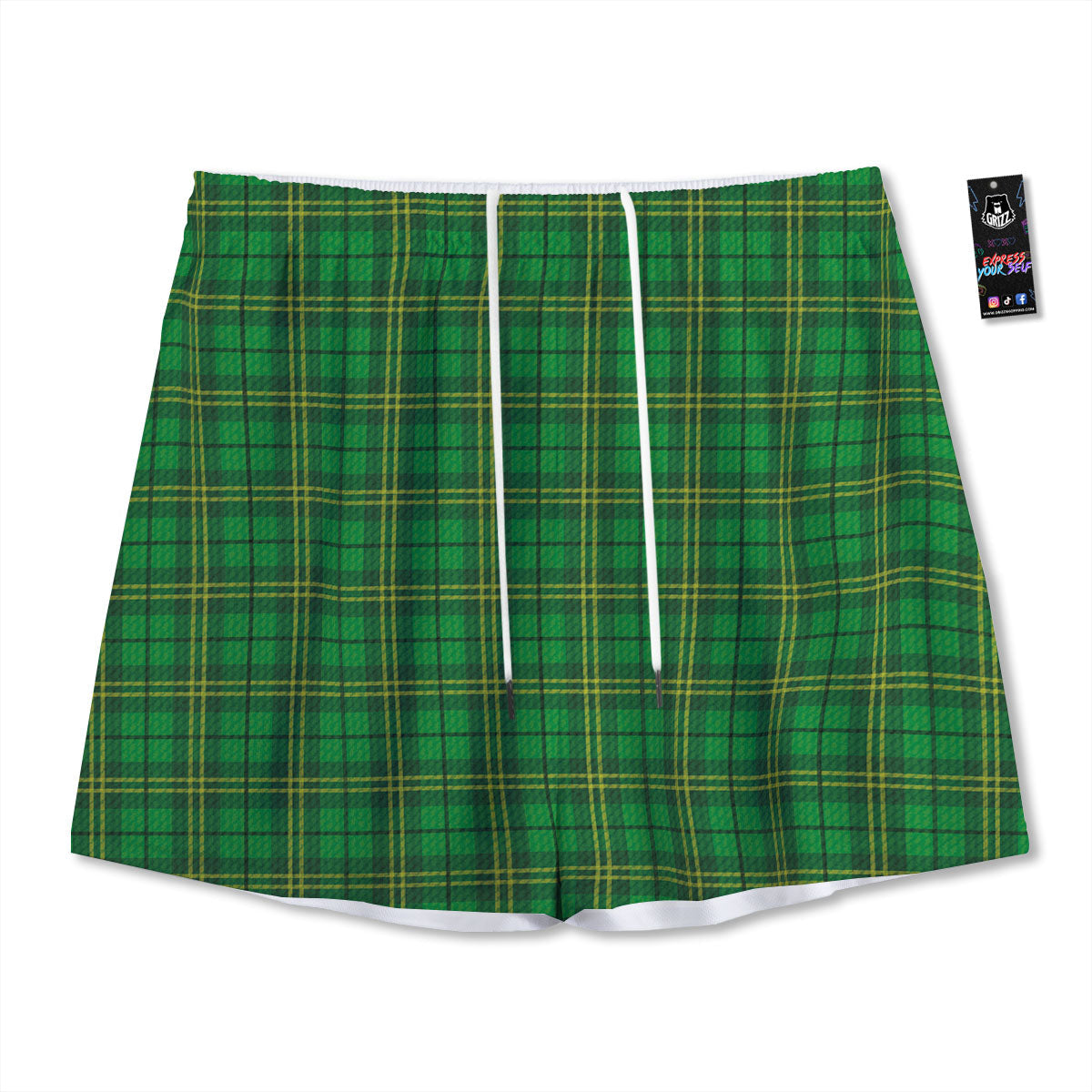 Tartan Saint Patrick's Day Print Mesh Shorts