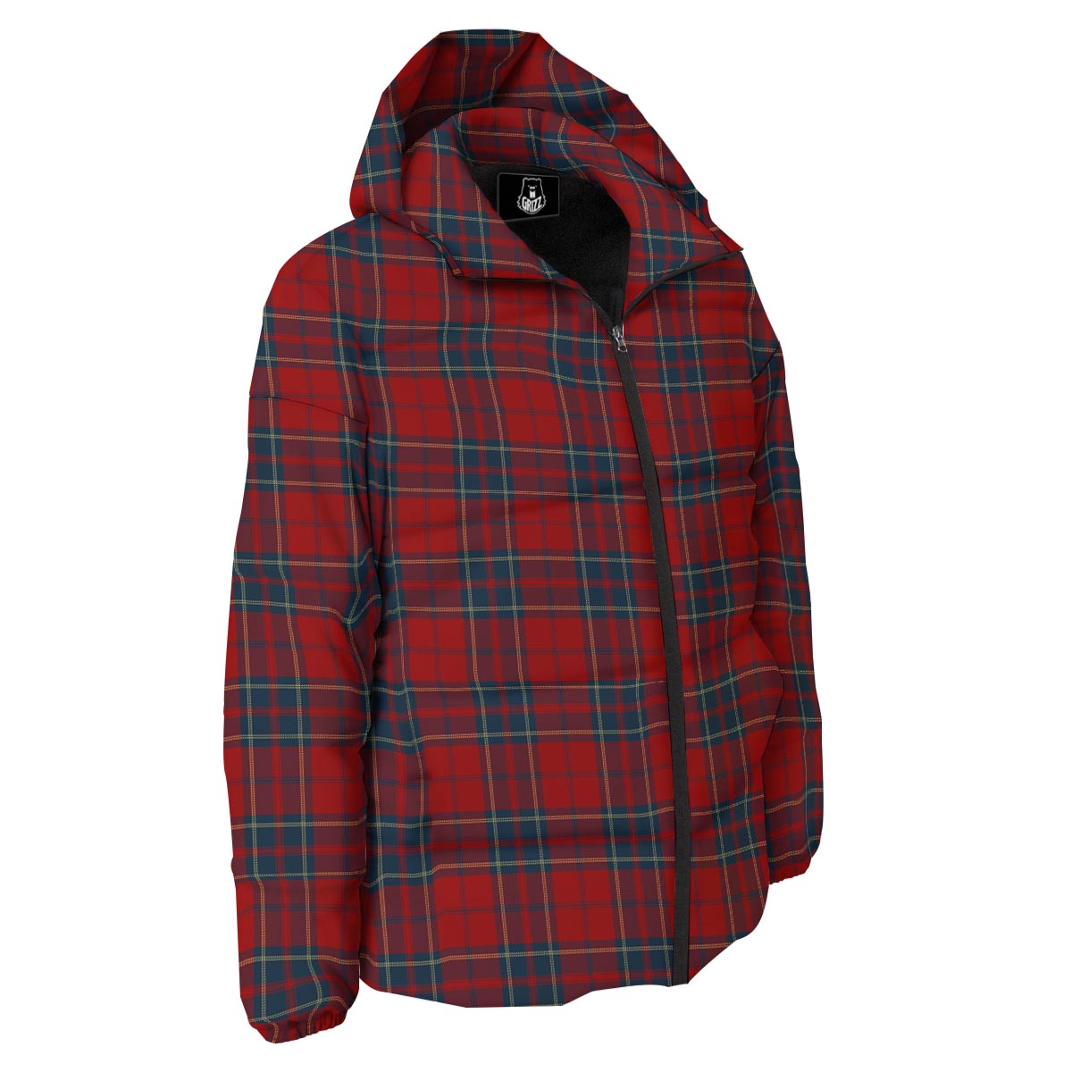 Tartan Scottish Red Print Pattern Down Jacket-grizzshop