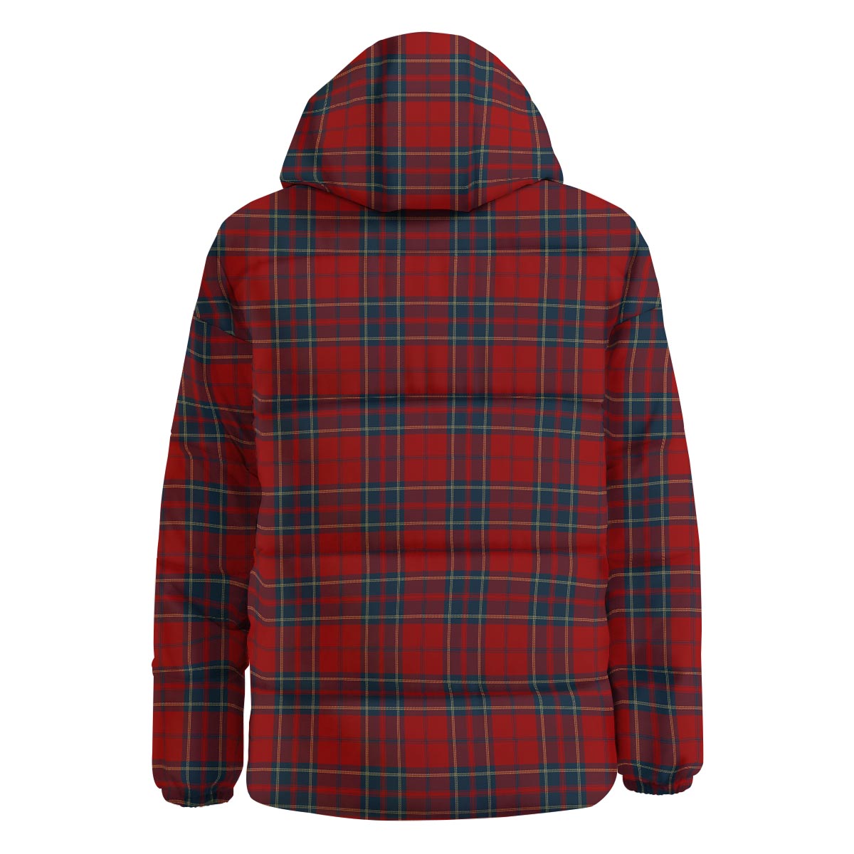 Tartan Scottish Red Print Pattern Down Jacket-grizzshop