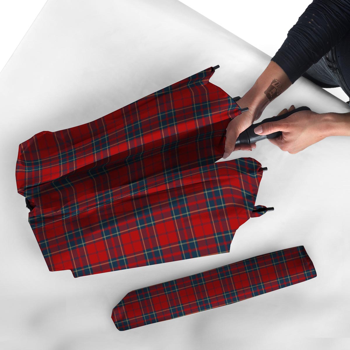 Tartan Scottish Red Print Pattern Umbrella-grizzshop