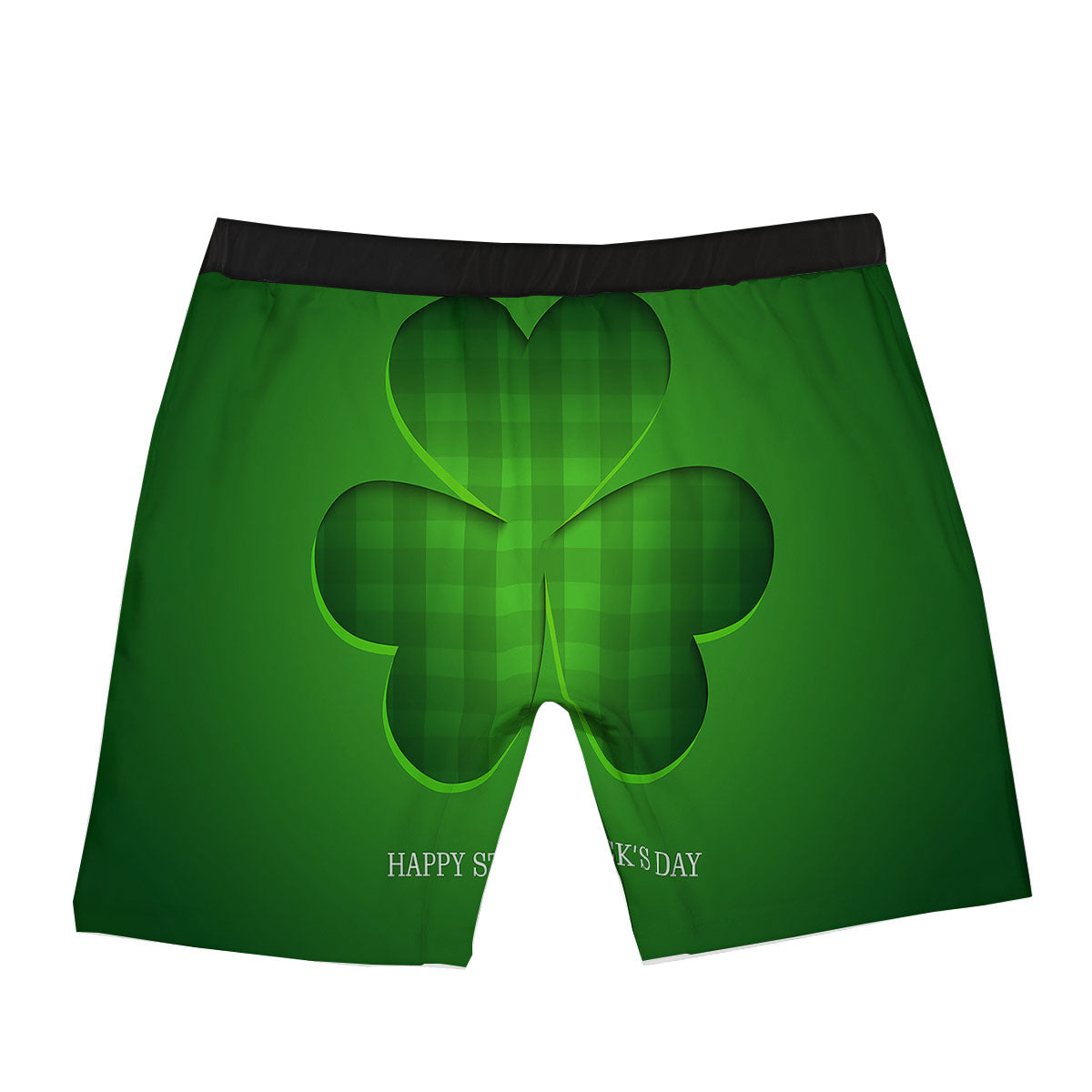Tartan Shamrock Green Print Boxer Briefs-grizzshop