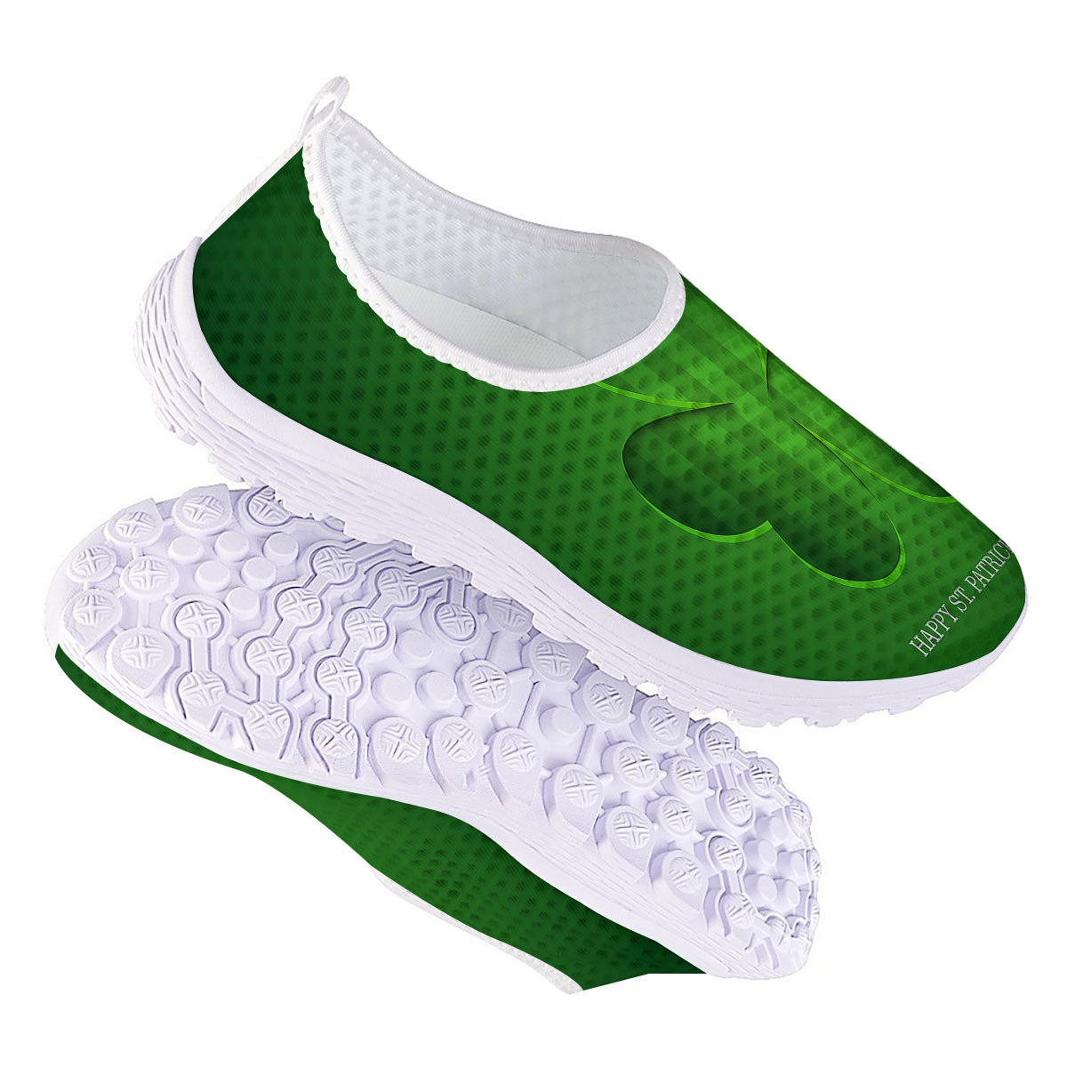 Tartan Shamrock Green Print Nurse Shoes-grizzshop