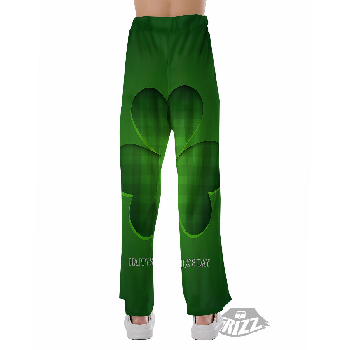 Tartan Shamrock Green Print Pajama Pants-grizzshop