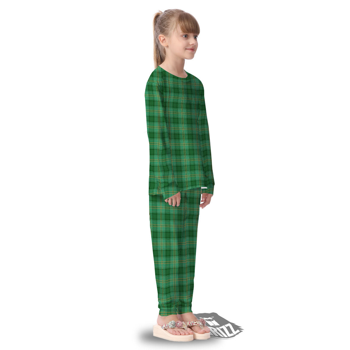 Tartan St. Patrick's Day Print Kid's Pajamas-grizzshop