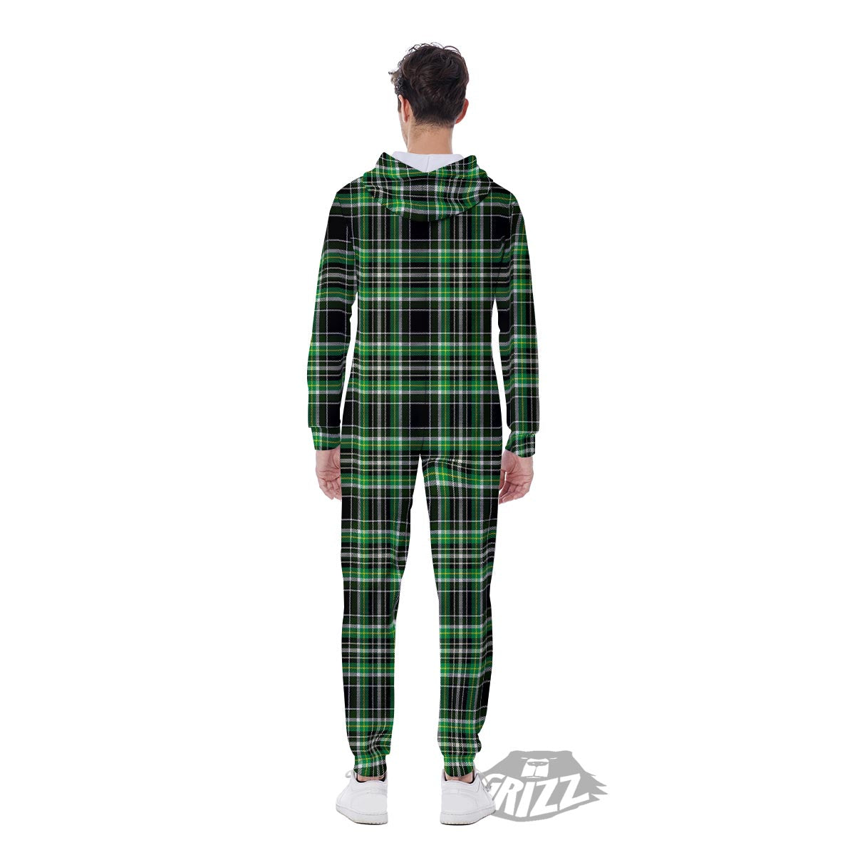 Tartan St. Patrick's Day Print Pattern Men's Jumpsuit-grizzshop