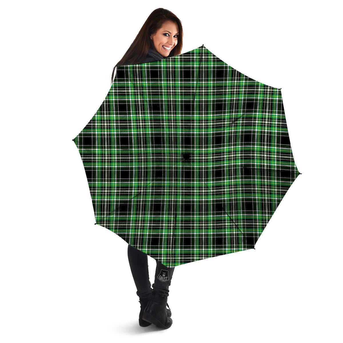 Tartan St. Patrick's Day Print Pattern Umbrella-grizzshop
