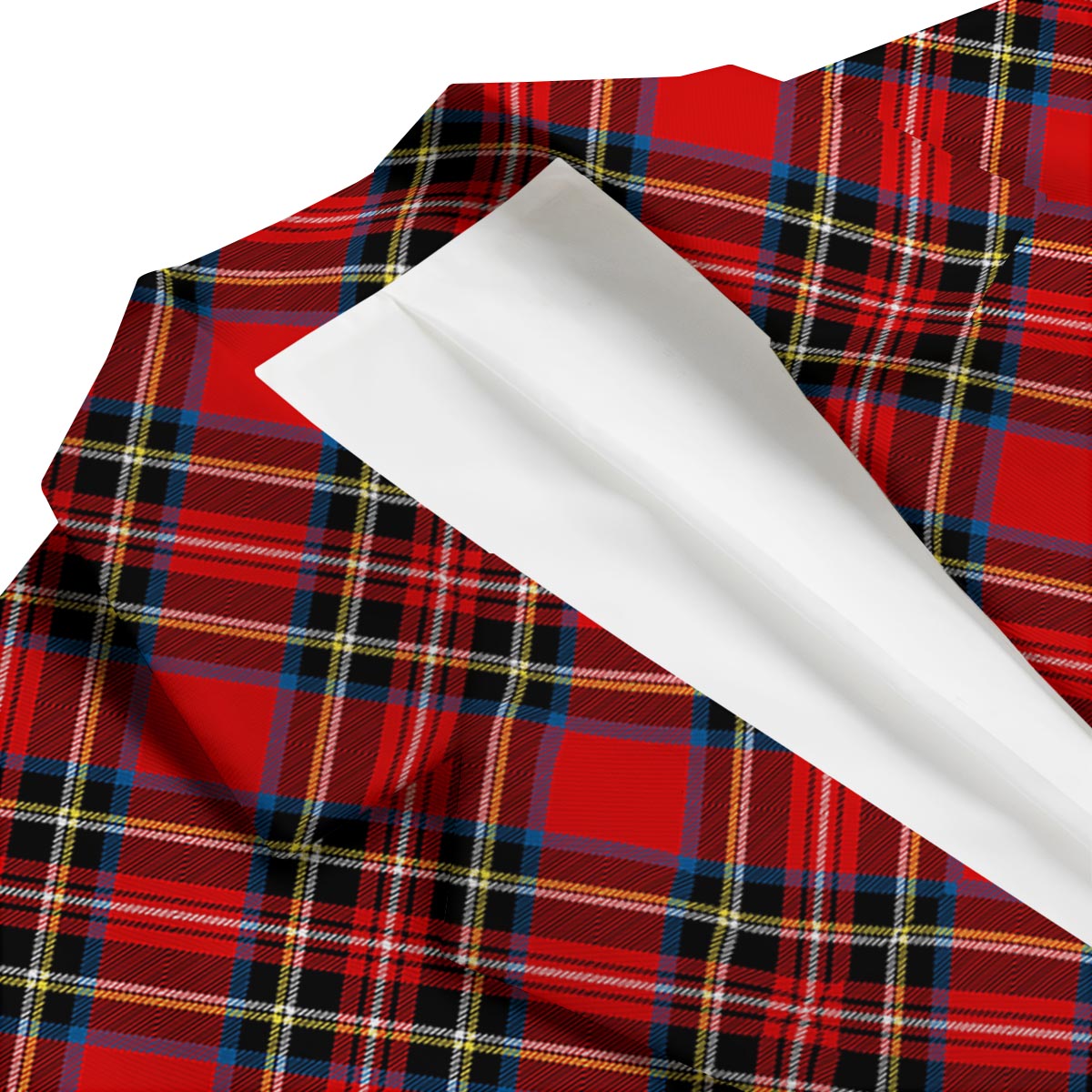 Tartan Stewart Red Print Pattern Men's Blazer-grizzshop