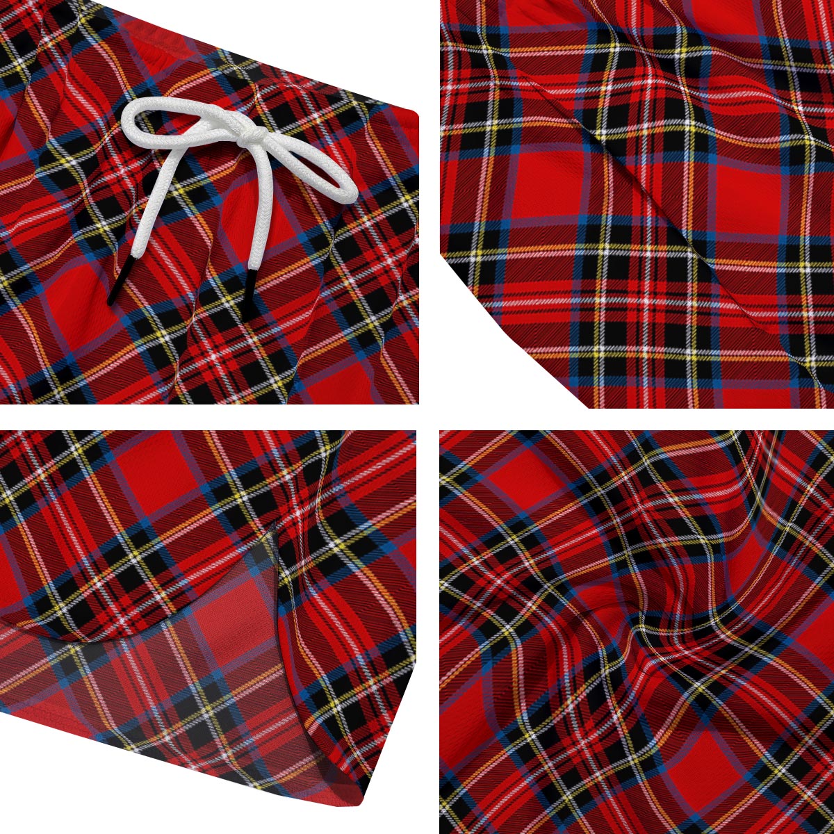 Tartan Stewart Red Print Pattern Men's Running Shorts-grizzshop
