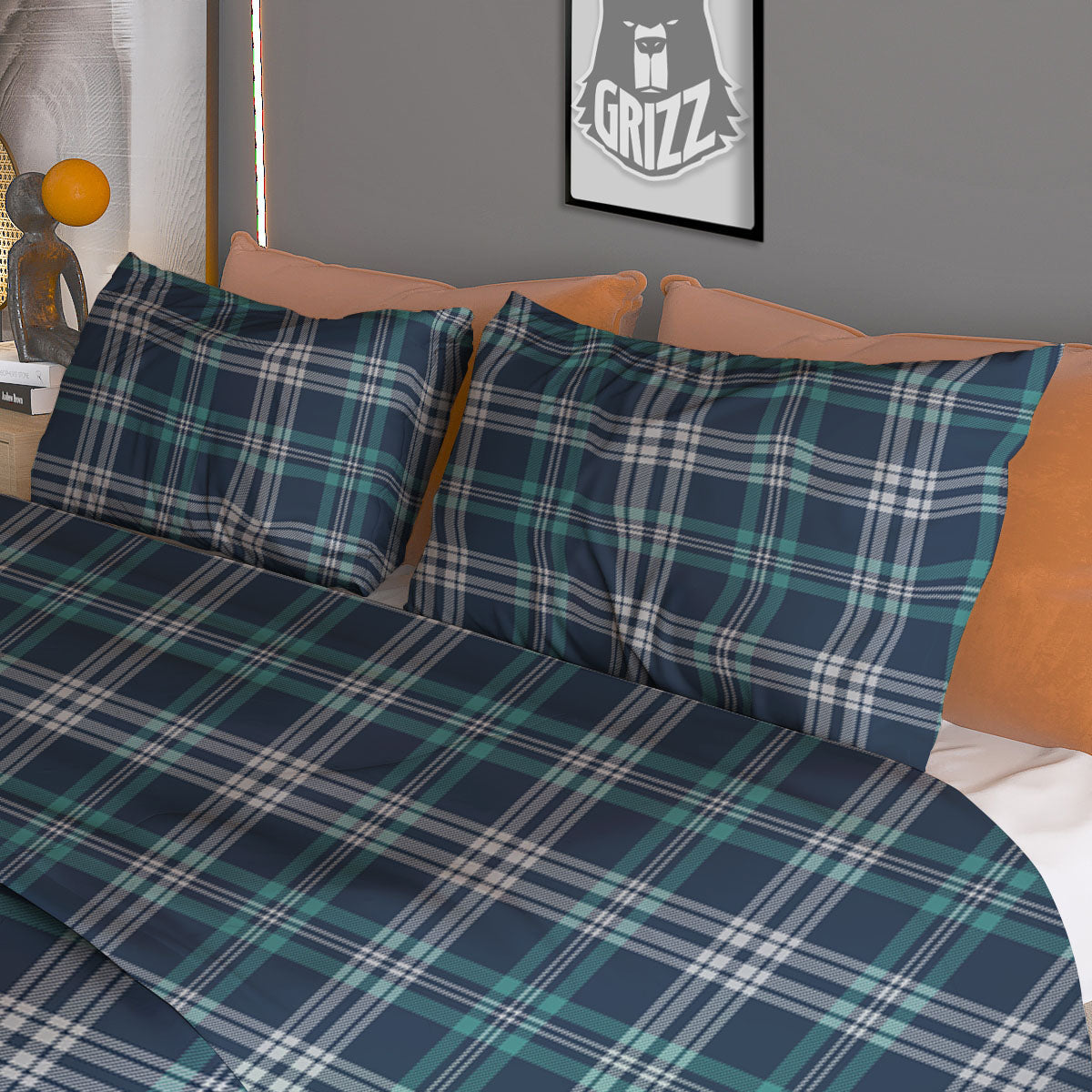 Sunflower Green Print Pattern Duvet Cover Bedding Set