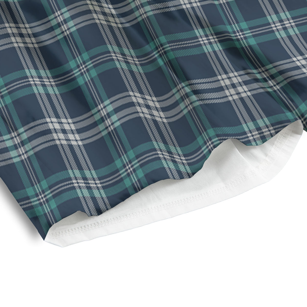 Tartan Teal And Blue Print Pattern Men's Athletic Shorts