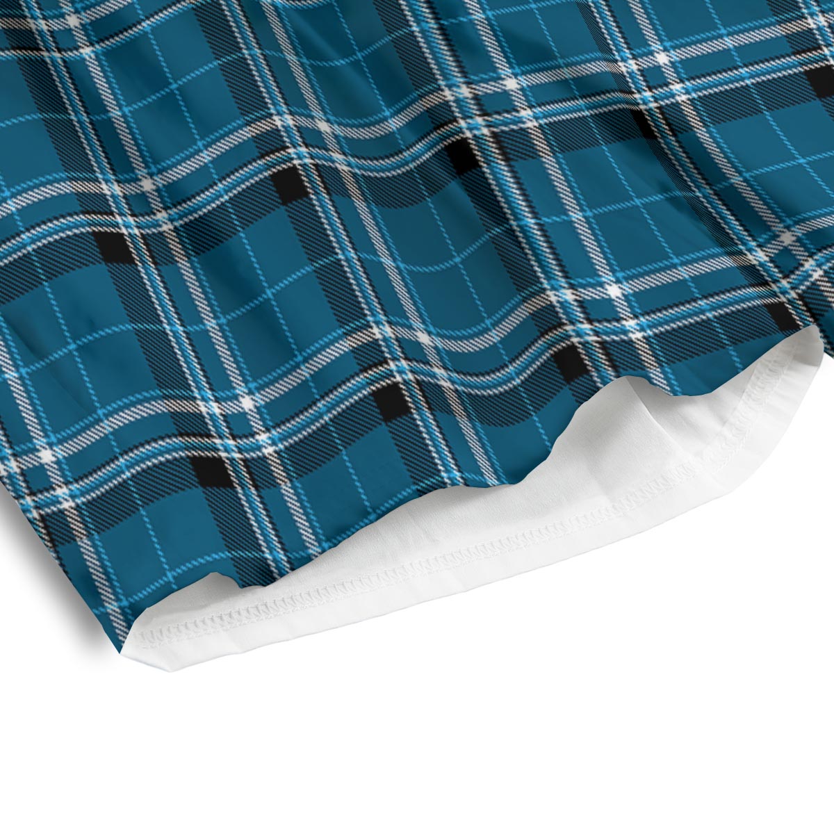 Tartan Teal Stewart Print Pattern Men's Athletic Shorts