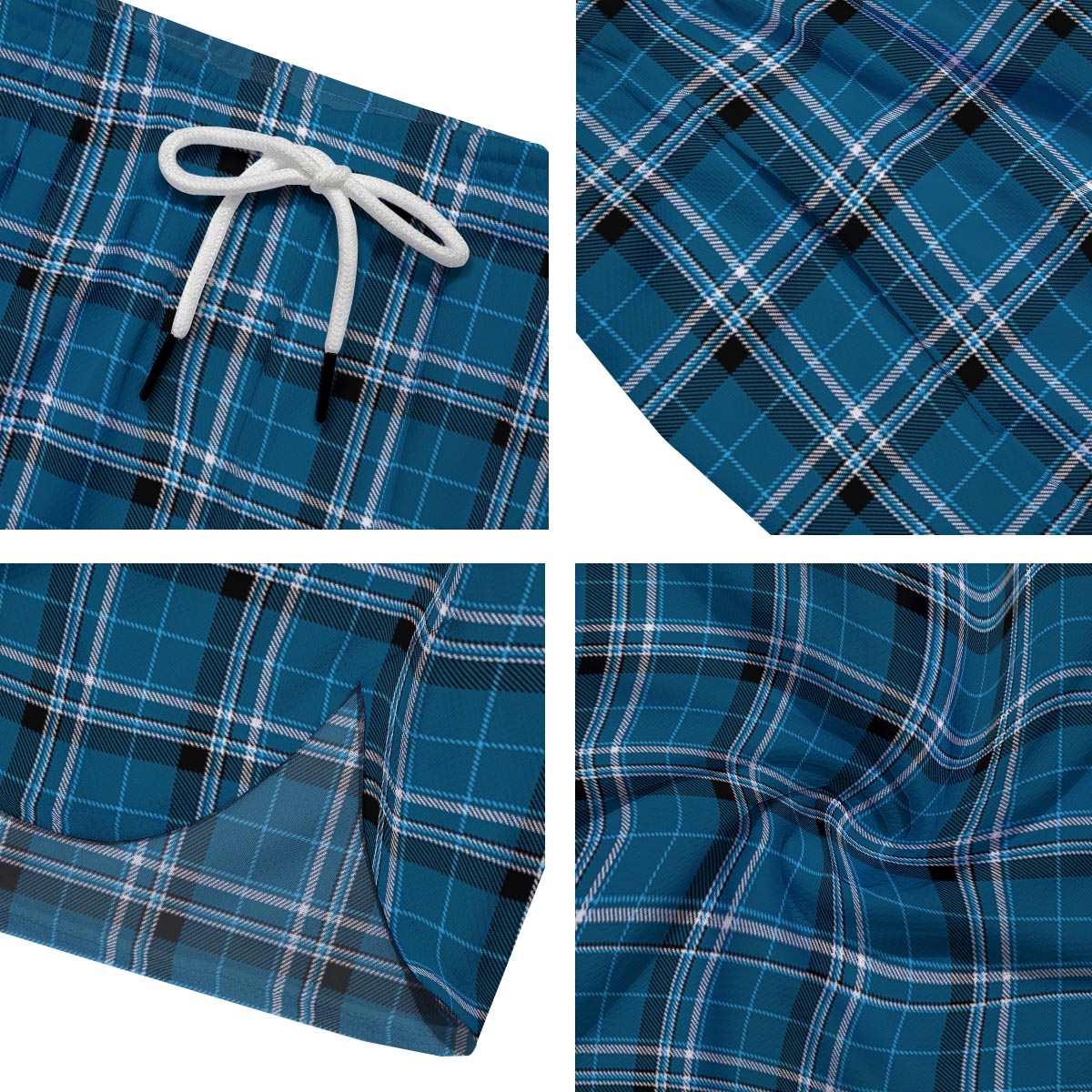 Tartan Teal Stewart Print Pattern Men's Running Shorts-grizzshop