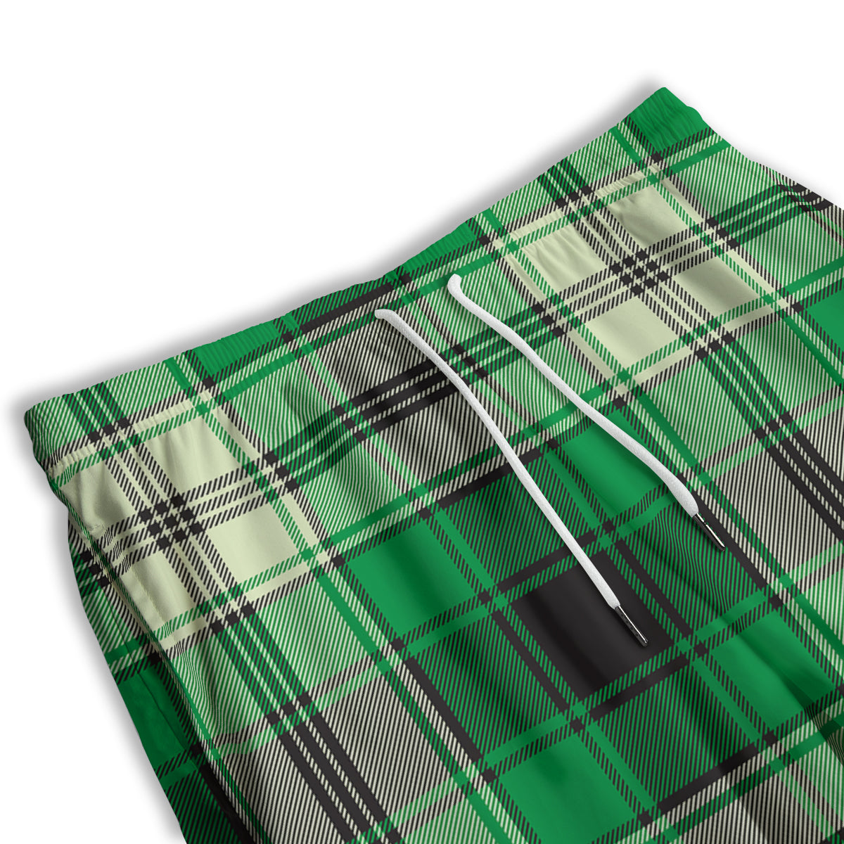 Tartan UFO Green Print Pattern Men's Athletic Shorts
