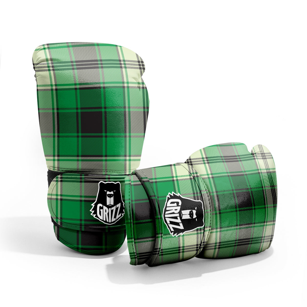 Tartan UFO Green Print Pattern Pro Boxing Glove