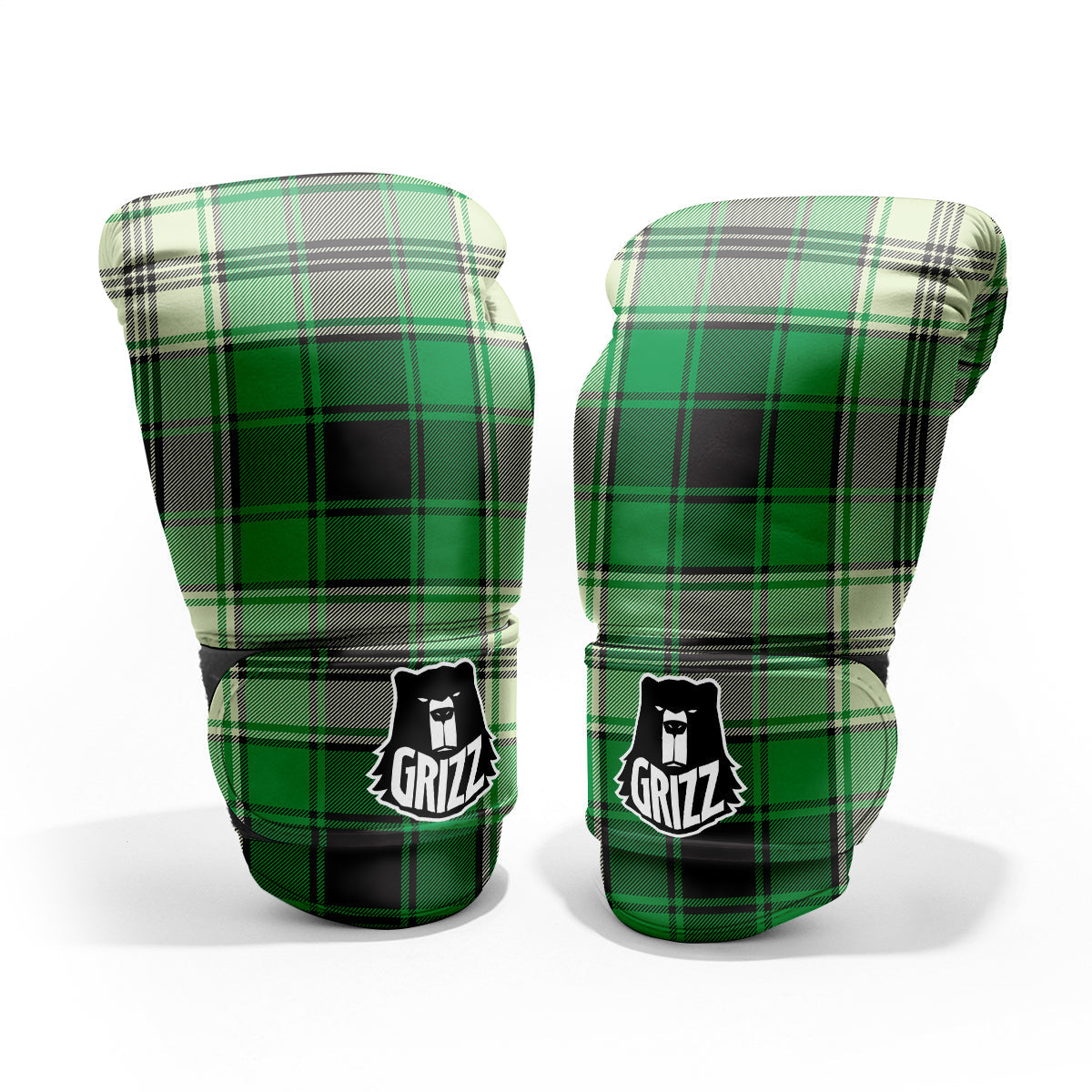 Tartan UFO Green Print Pattern Pro Boxing Glove