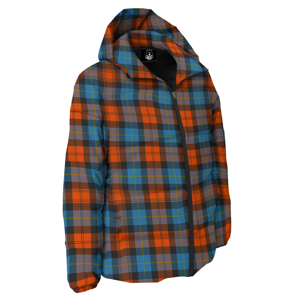 Tartan Western Print Pattern Down Jacket-grizzshop