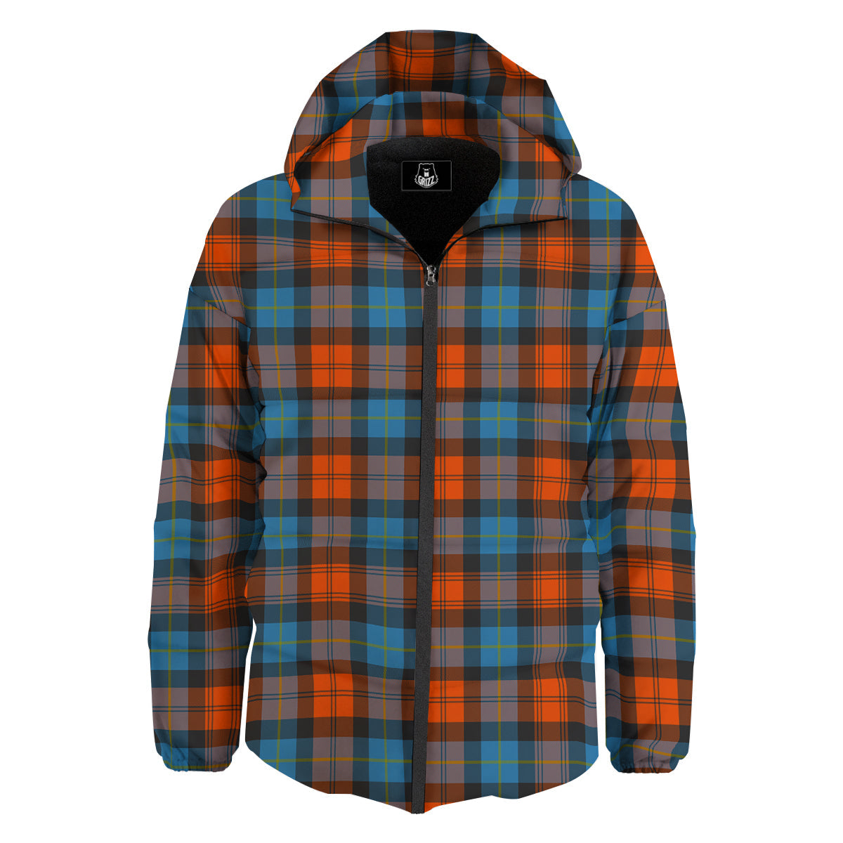 Tartan Western Print Pattern Down Jacket-grizzshop
