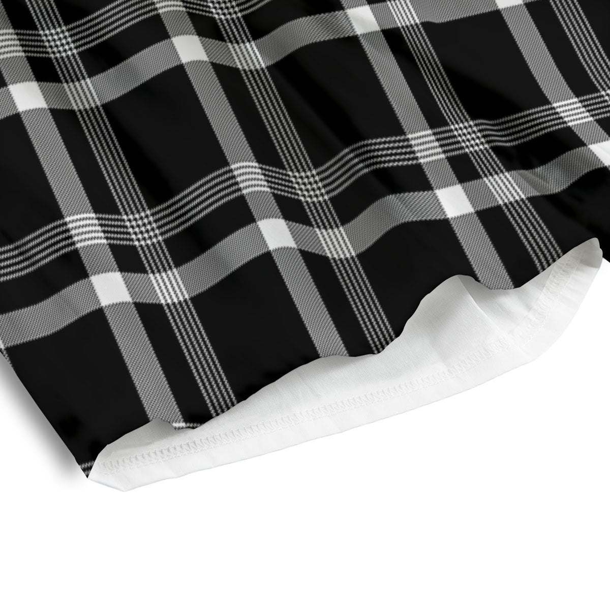 Tartan White And Black Print Pattern Men's Athletic Shorts