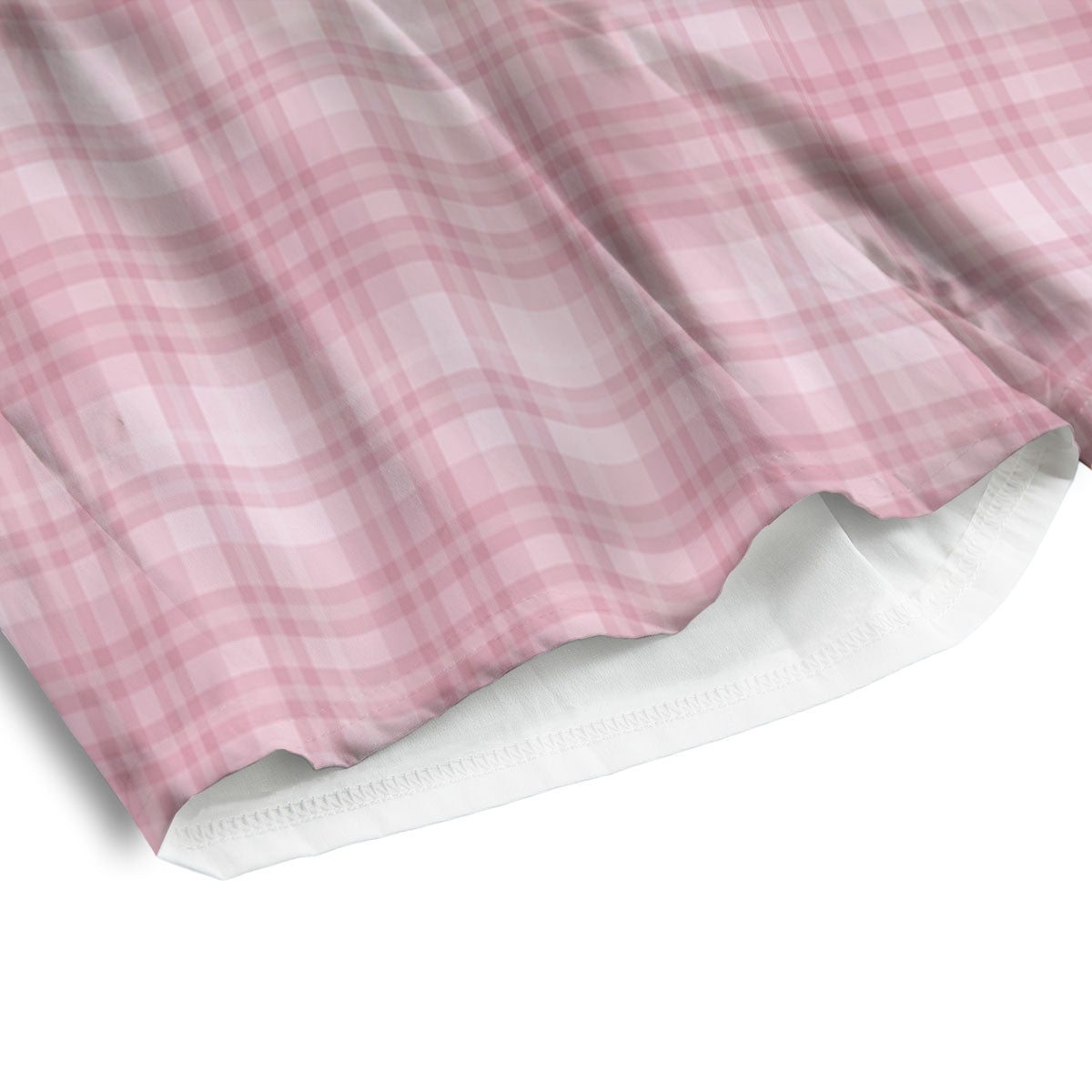 Tartan White And Pink Print Pattern Men's Athletic Shorts