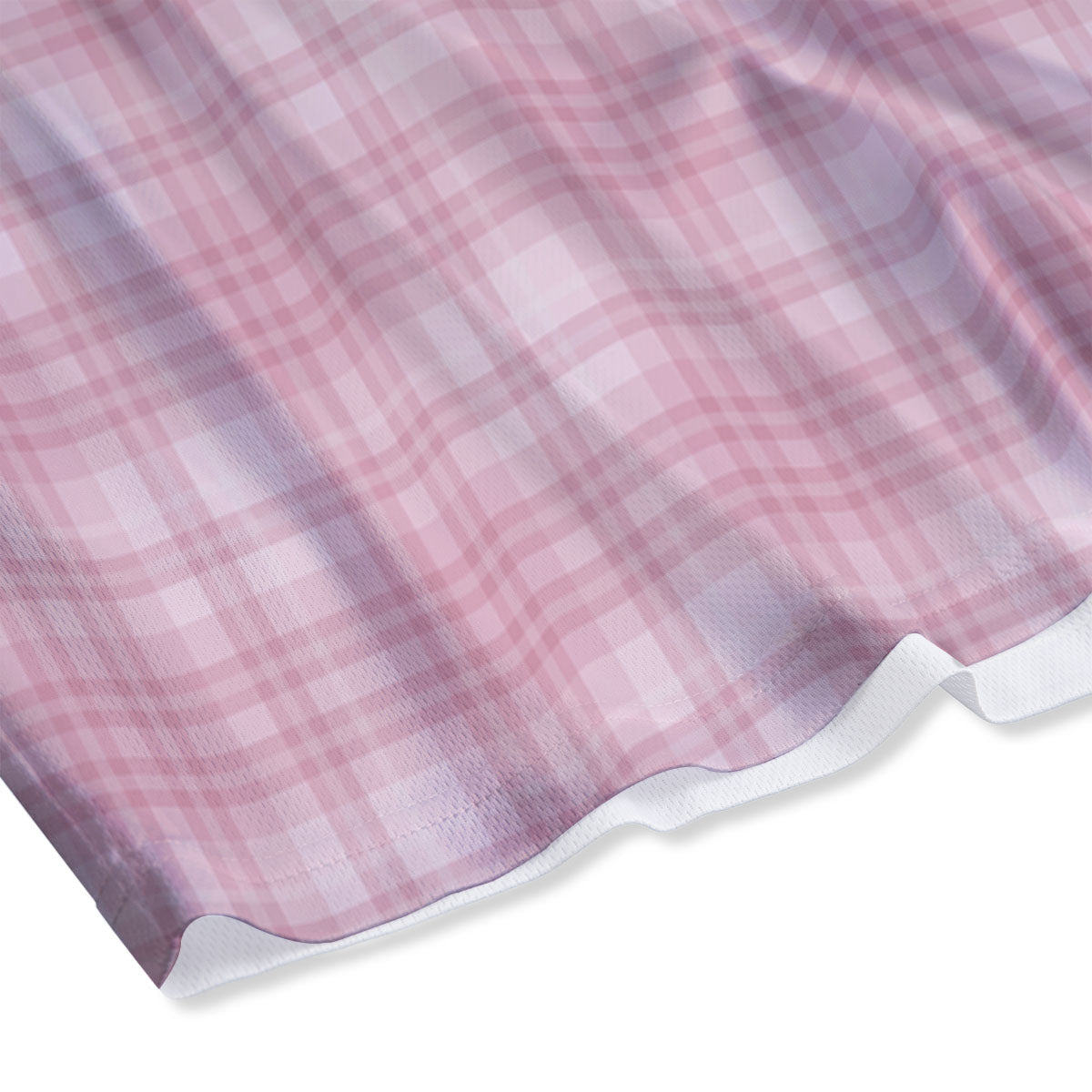 Tartan White And Pink Print Pattern Mesh Shorts