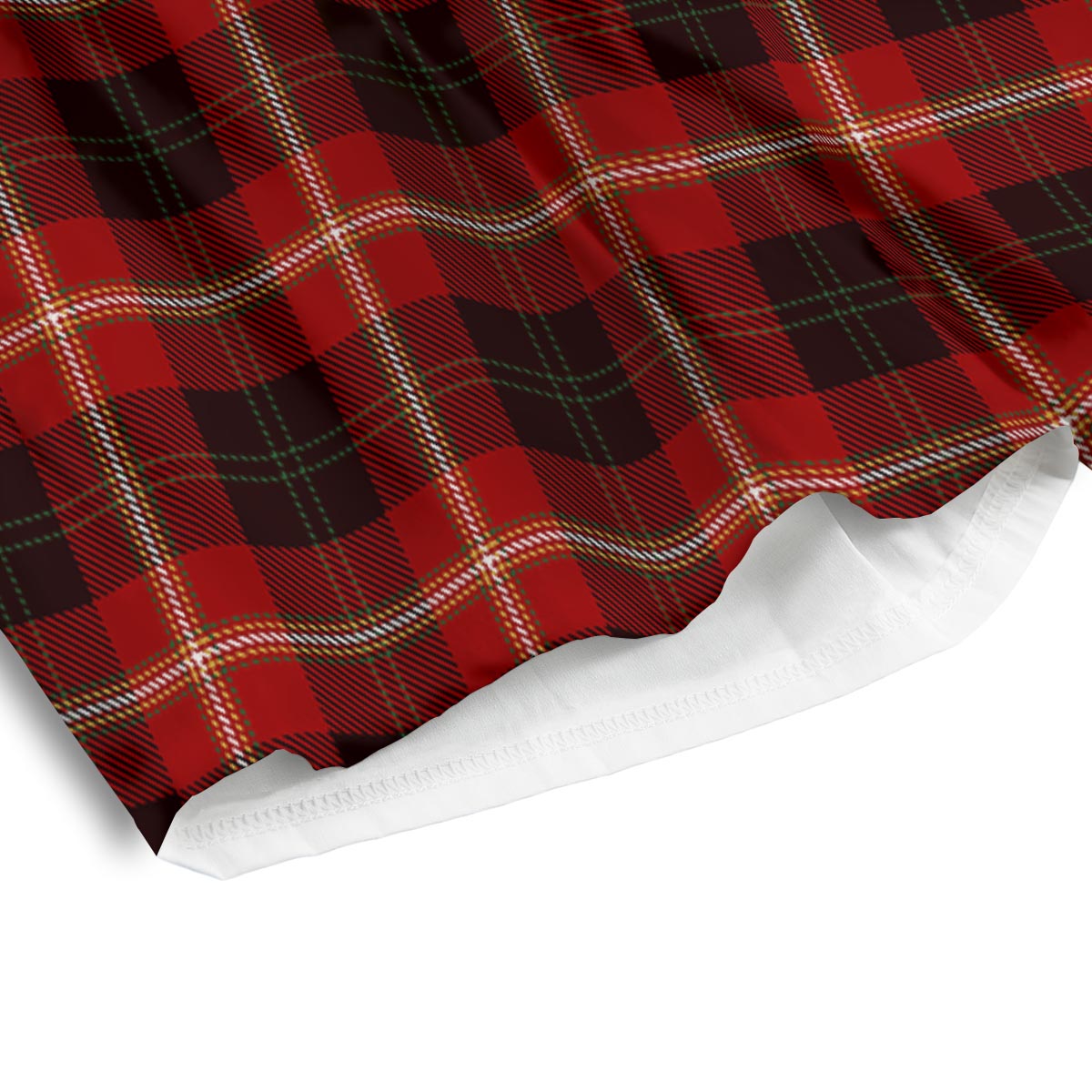 Tartan White And Red Print Pattern Men's Athletic Shorts