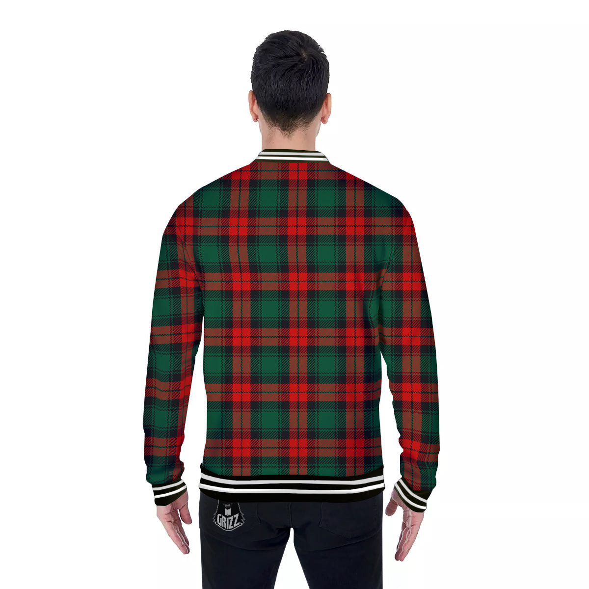 Tartan Xmas Scottish Print Pattern Baseball Jacket-grizzshop