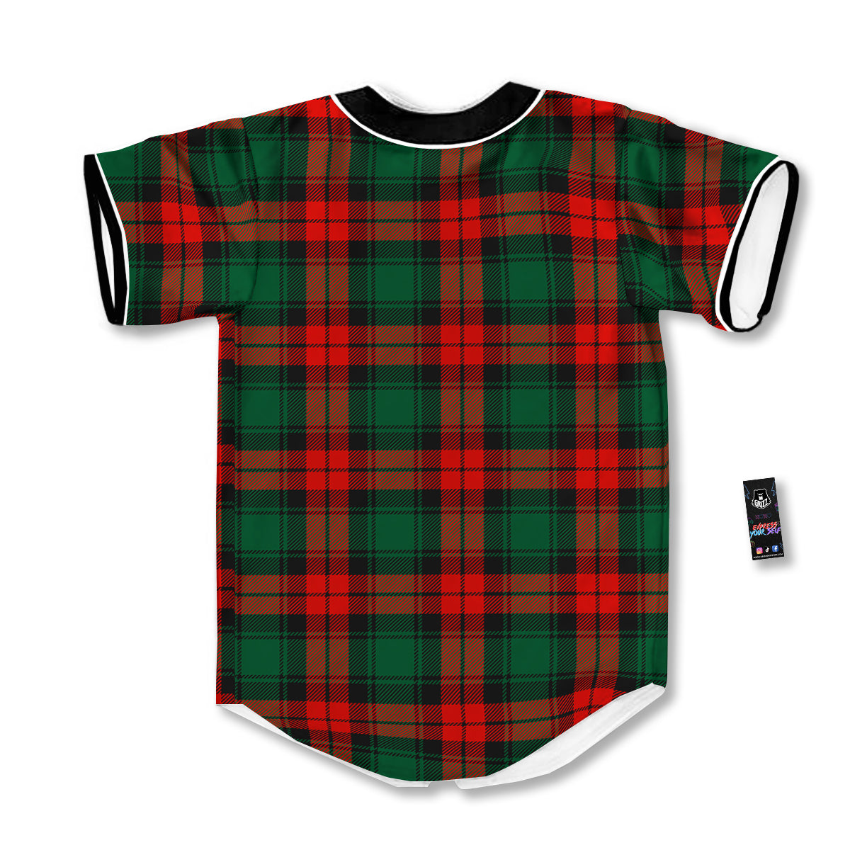 Tartan Xmas Scottish Print Pattern Baseball Jersey-grizzshop