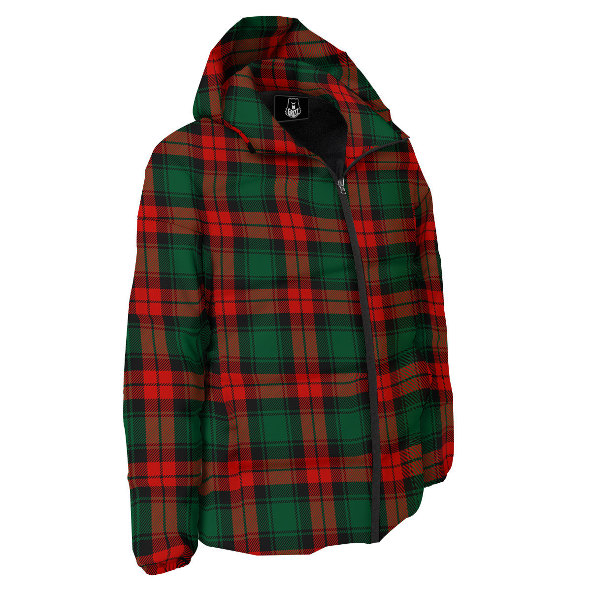Tartan Xmas Scottish Print Pattern Down Jacket-grizzshop