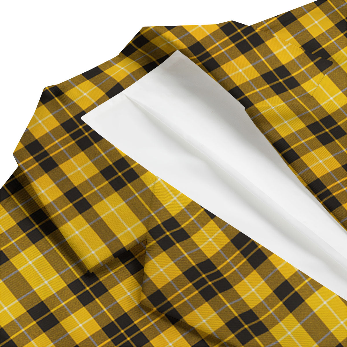 Tartan Yellow And Black Print Pattern Men's Blazer-grizzshop