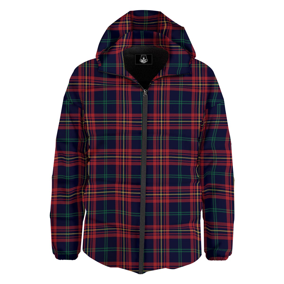 Tartan Yellow And Red Print Pattern Down Jacket-grizzshop