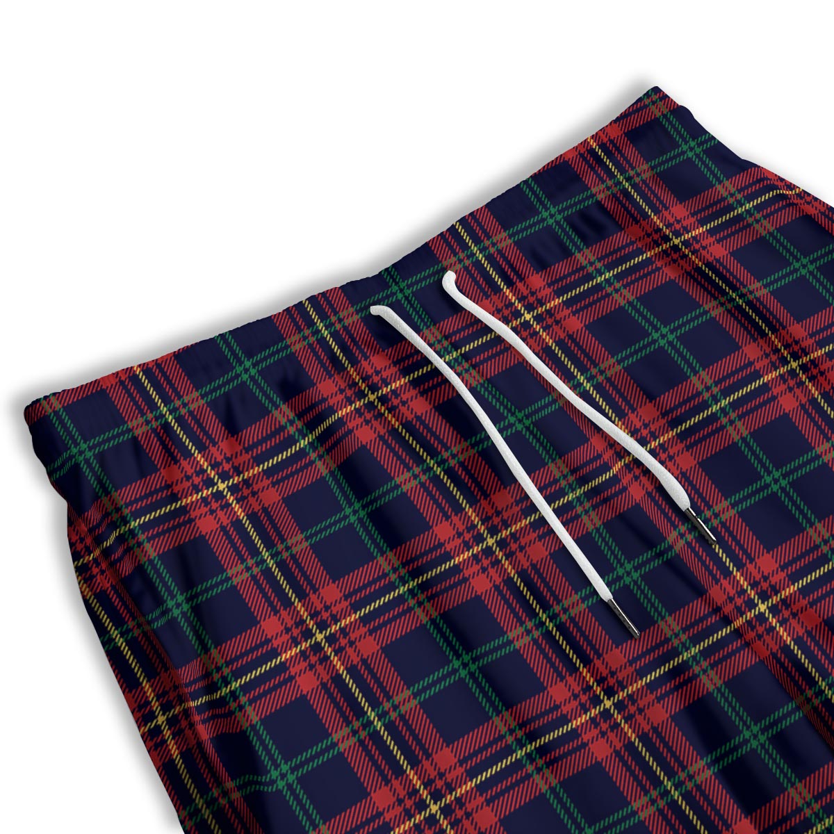Tartan Yellow And Red Print Pattern Men's Athletic Shorts