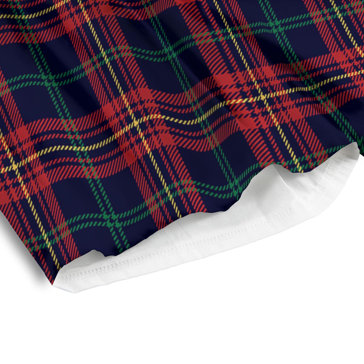 Tartan Yellow And Red Print Pattern Men's Athletic Shorts