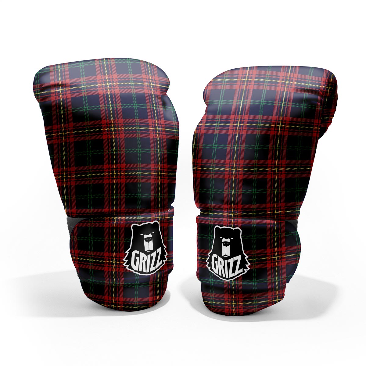 Tartan Yellow And Red Print Pattern Pro Boxing Glove