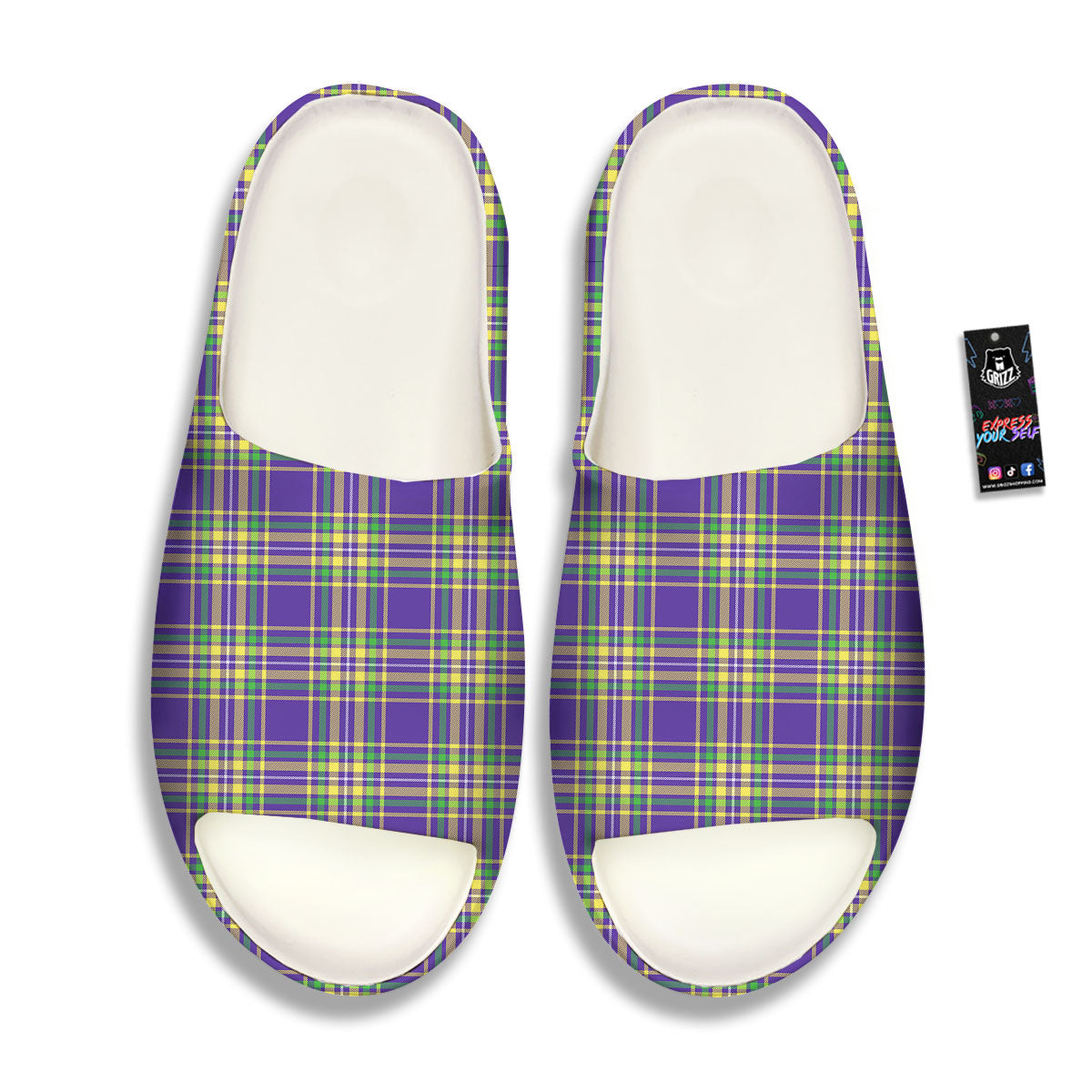 Tartan Plaid Mardi Gras Print Pattern Sandals-grizzshop