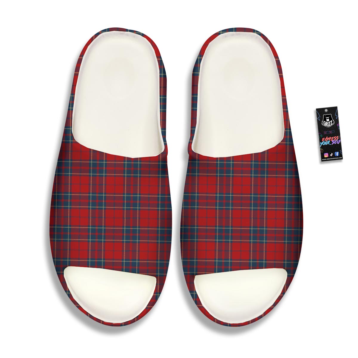 Tartan Scottish Red Print Pattern Sandals-grizzshop